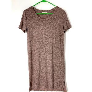 Heart to Hips T-shirt Dress Pink Marl Size S Women Lounge Casual Slits 5191